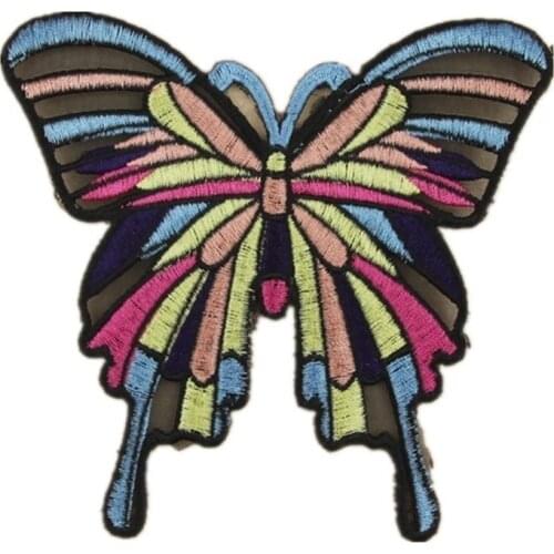 Cartoon Colors Butterfly Patches Heat Print On T-shirt Jean Iron On Patches For Clothes A-level Washable Appliqued 2 Sizes Patch