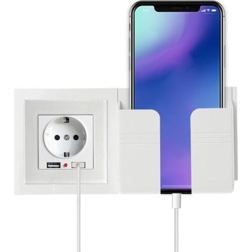 Wall Socket Mobile Phone Holder Smartphone Charging Stand Rack Holders Plug