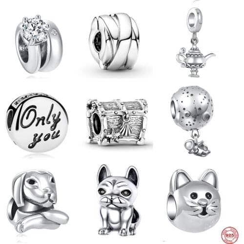 New 925 Silver Astronaut Planet Ring Only You Cilp Bead Fit Pandora Original Bracelet Charms Beads For Women DIY Jewelry