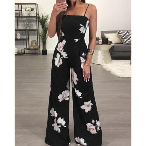 New Womens Summer Playsuit Romper Jumpsuit Ladies Sleeveless Casual Floral Print Elegant Dropshipping