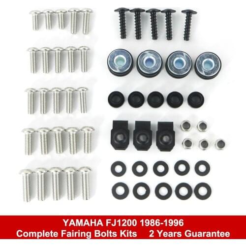 Fit For Yamaha FJ1200 1986-1996 Motorcycle Complete Full Fairing Bolt Kit Body Screws Nuts Clips Covering Bolts Stainless Steel