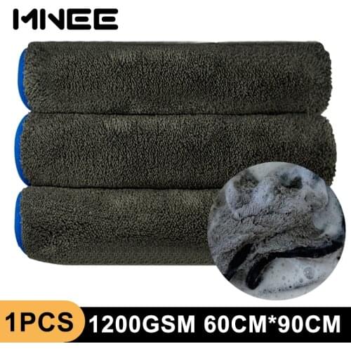 1PCS Car Detailing 1200GSM Car Cleaning Cloth 60X90cm Microfiber Drying Towels Car Detail Polishing Car Wash Cloth Accessories