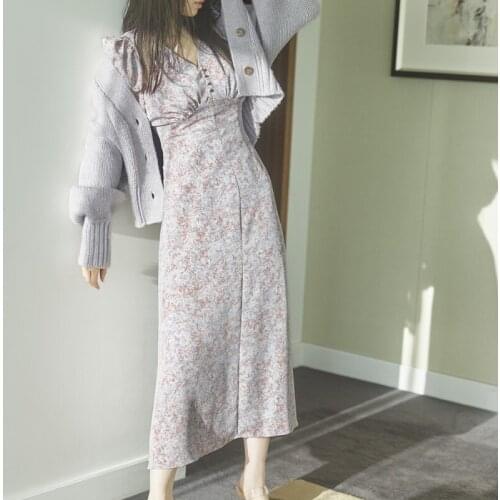 Chic Short Sleeve Drawstring Midi Dress V Neck Slim Waist Print Vestidos Mujer Japan Style Office Lady Elegant Robe Femme