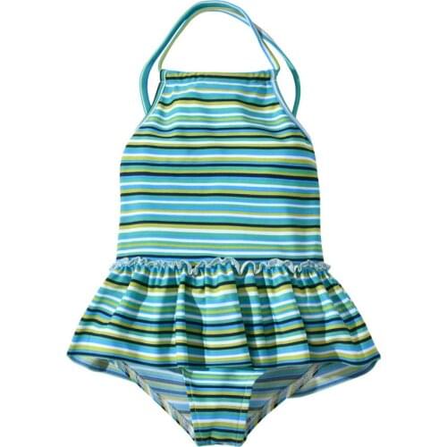 Little Girls One Piece Swimsuits Striped Backless Swimwear Beach Swimming Bathing Suit for 2-6 Years Kids