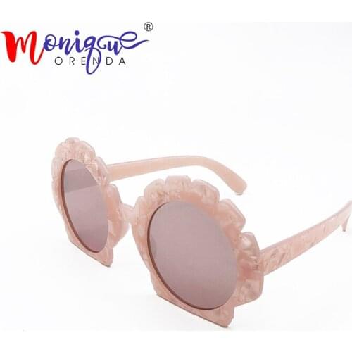 Beach shell pattern round sunglasses women brand designer retro pink sun glasses men female party summer ladies shades oculos