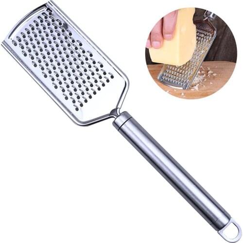 Cheese Grater Stainless Steel Hand-held Lemon Zester Butter Grater Hand Zester Long Handle Cheese Grater Vegetable Fruit Tool