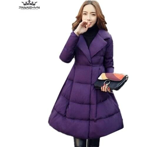 Tnlnzhyn 2019 New Winter Women Coat Fashion Warm Slim Medium long Down Cotton Jacket Thick Winter Down Jacket Coat Y781
