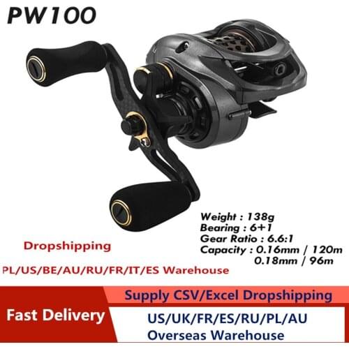 Carbon Fishing Reel PW100 Dynamic Electromagnetic Brake System Fishing Wheel Carbon Fiber Fishing Line Left Right Handed drop