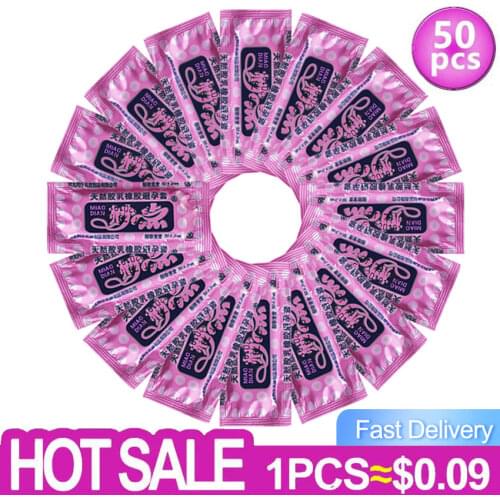 50PCS Ultra Thin Condoms for Men Natural Latex Condom with Lots Lube Contraception Toys G Spot Penis Sleeve Adult Sex Products