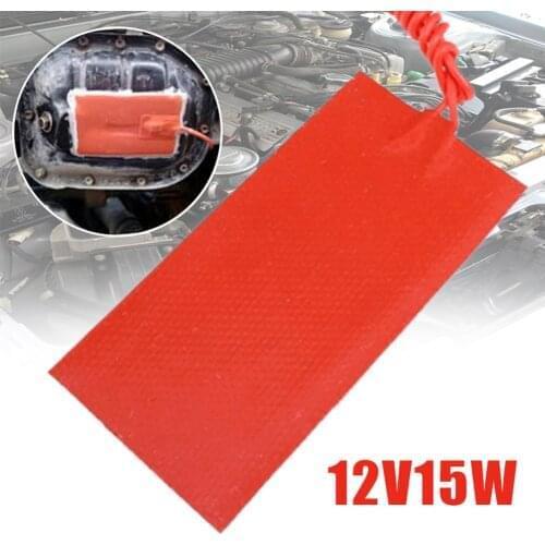15W 12V Universal Car Fuel Tank Heating Mat Water Tank Rubber Silicone Heater Pad Warming Accessories 50x100mm