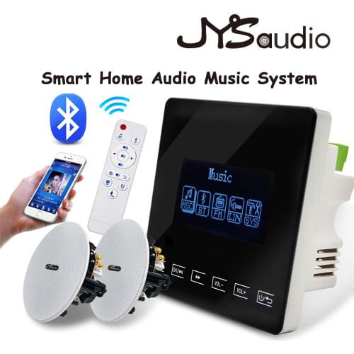 Mini Wall Amplifier Bluetooth Fm Stereo Sound Home Audio 2*15W Coxial PA System Ceiling Speaker HiFi Background Music Player Kit