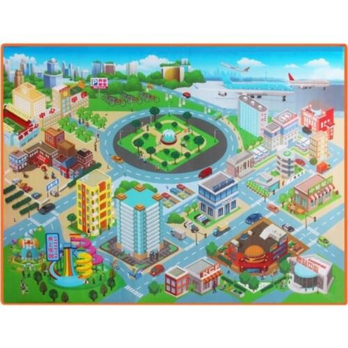 Waterproof Plastic Film Childrens Traffic Game Pad Crawling Blanket Baby Puzzle Early Education Toy Birthday Gift