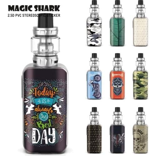 Magic Shark Leaf Tiger Wolf Motorcycle Today is the Best Day Skull Cell Case Sticker Skin Back Film for Vaporesso Luxe S