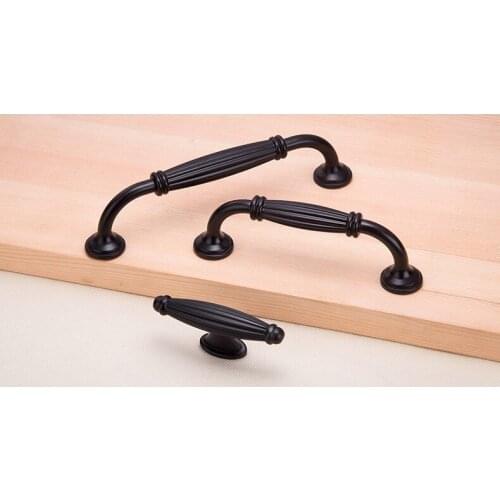 10Pcs Modern High-Grade Black Zinc Alloy Solid Cabinet Handl( C:C: 128MM L: 149MM )