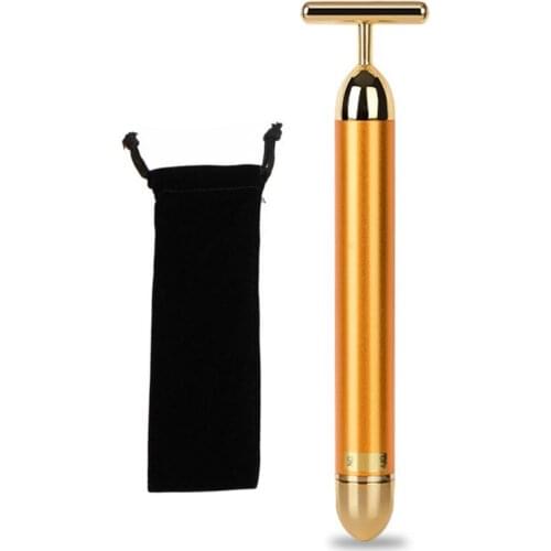 24K gold vibration Beauty Facial Massager beauty massage stick firmer wrinkle removing stick skincare beauty products face