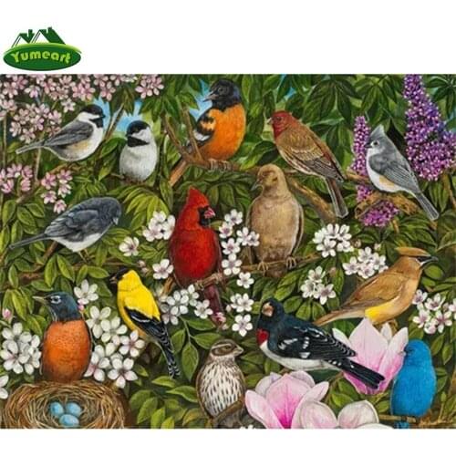 5D DIY Diamond Painting By Number Volledig Cross Stitch Kit Birds on The Tree" Embroidery Diamond Mosaic Rhinestone Painting Art