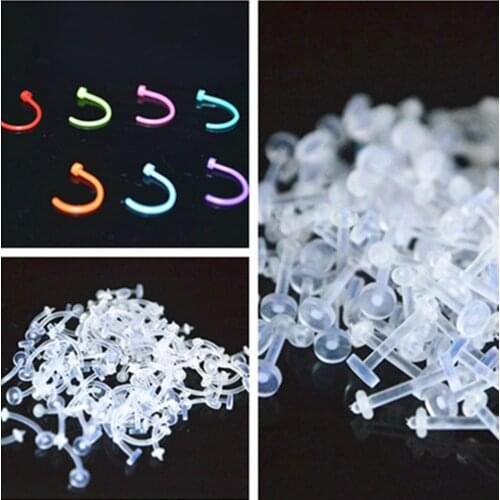 Free shippment LOT100pcs NOSE RETAINERS HIDE PIERCING Lip/Eyebrow/ NOSE RING STUD SCREW