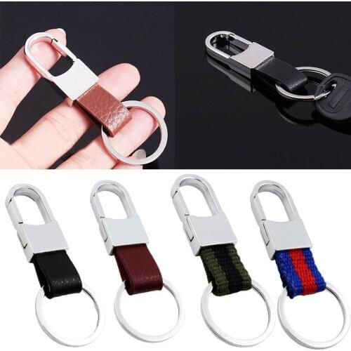 Men Fashion Style Leather Clip Keychain Creative Personality Can Chain Ring Choose Holder Metal Car Color 4 Key G2S1