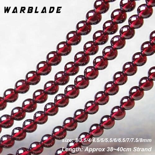 WBL AAA Natural Stone 3A Wine Red Garnet Beads Round Loose Beads 3mm 4mm 4.5mm 5mm 6mm 7mm For DIY Bracelet Jewelry Making