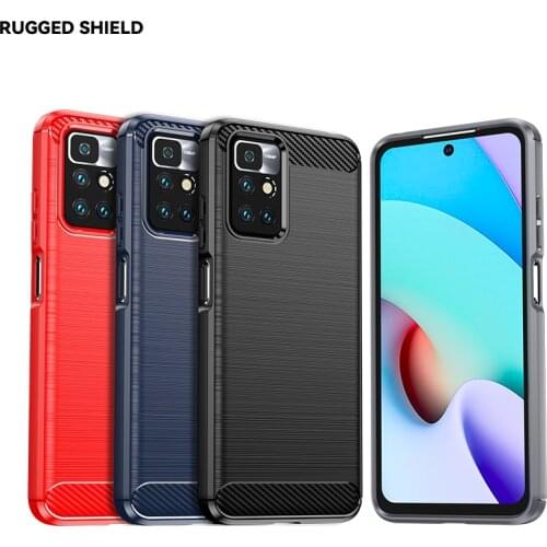 For Xiaomi Redmi 10 Case Cover for Redmi 10 9 9A 9C NFC Note 10 Pro 10S Anti-knock Bumper Soft TPU Carbon Fiber Phone Back Case
