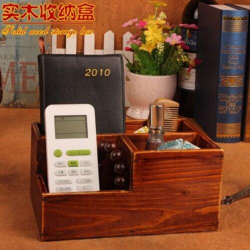 DIY Desktop Storage Box zakka retro wood to do the old shoot props income Nag pen box grid