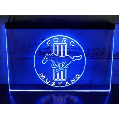 SS102 Ford Mustang Dual Color LED Neon Sign