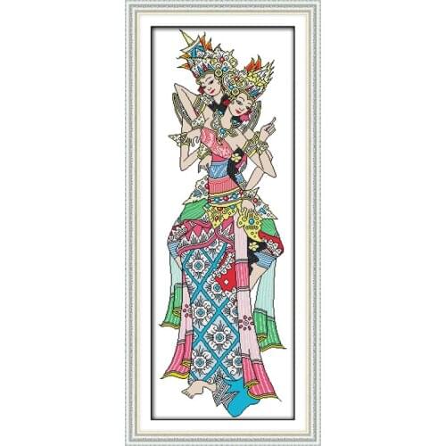 Indonesian dancing (2) cross stitch kit people 18ct 14ct 11ct count print canvas stitches embroidery DIY handmade needlework