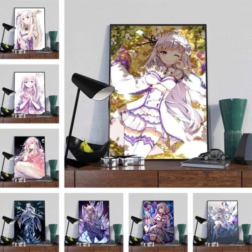 Hd Prints Re:Life in a Different World From Zero Canvas Painting Modular Wall Art Anime Pictures Home Decoration Bedroom Poster