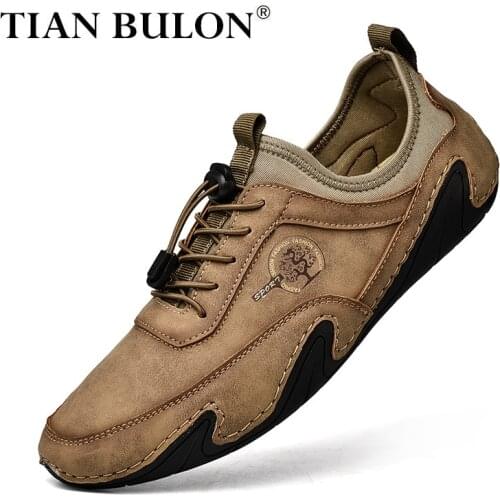 Leather Men Casual Shoes Fashion Men Sneakers Breathable Mens Loafers Shoes Luxury Moccasins Males Boat Shoes Plus Size 38-48