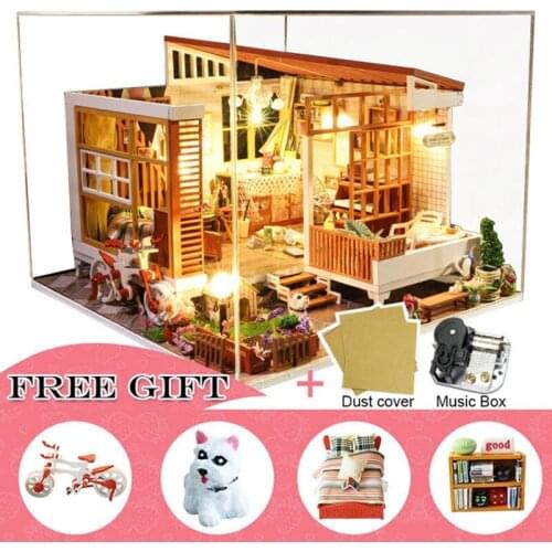 Doll House Furniture Miniature Dollhouse DIY Miniature House Room Box Theatre Toys for Children Casa DIY Dollhouse M38