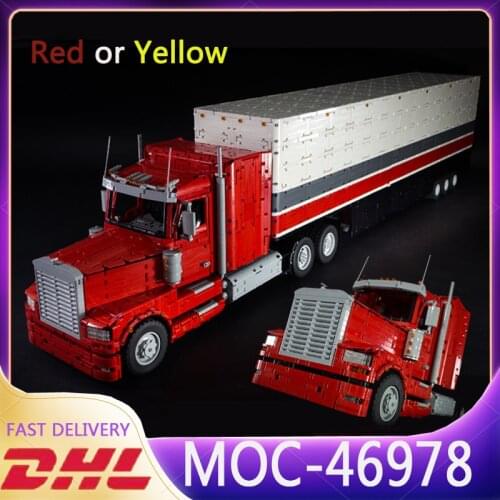 LepingaoStyle High-Tech MOC-46978 Semi Truck Tractor Remote Control Car Model Plug-in Building Blocks Bricks Kids DIY Toys Gift