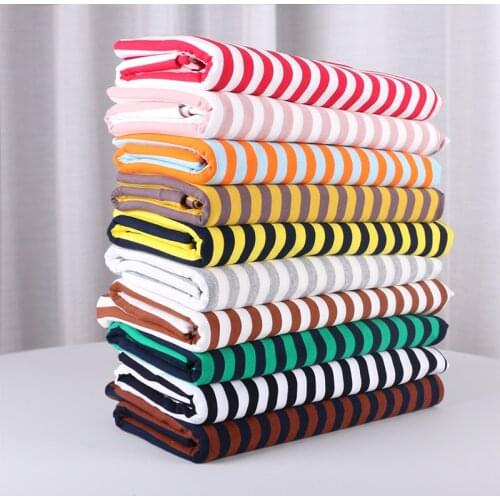 Summer Striped Knitted Fabric Childrens Classic Pinstripe fabric for T-shirt Clothing Breathable Material