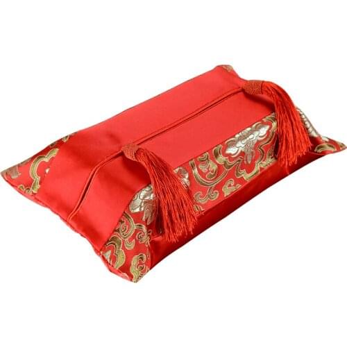 30pcs Luxury Silk Satin Pocket Tissue Boxes Cover Holder for Table Paper Storage Case Flower Pumping Napkin Bag Packaging