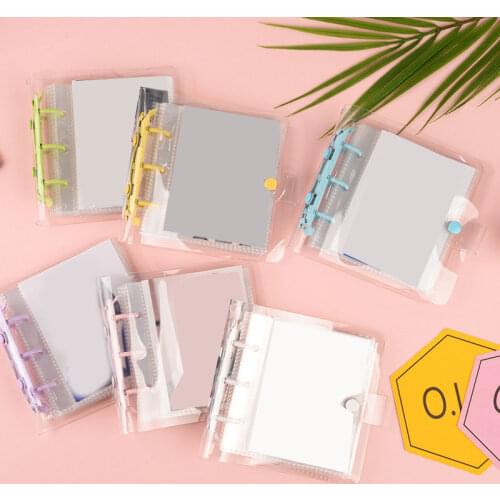 Kawaii Glittery Bling Mini Pocket 3 Ring Diary Notebook Journal Agenda Diy Photocard Binder Korean School Stationery