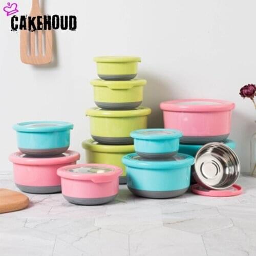 CAKEHOUD Cute Japanese Thermal Lunch Box Leak-Proof Stainless Steel Bento Box Kids Portable Picnic School Food Container Box