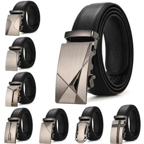 Mens Automatic Buckle Pu Alloy Belt Casual Belt Decoration Business New Best Selling