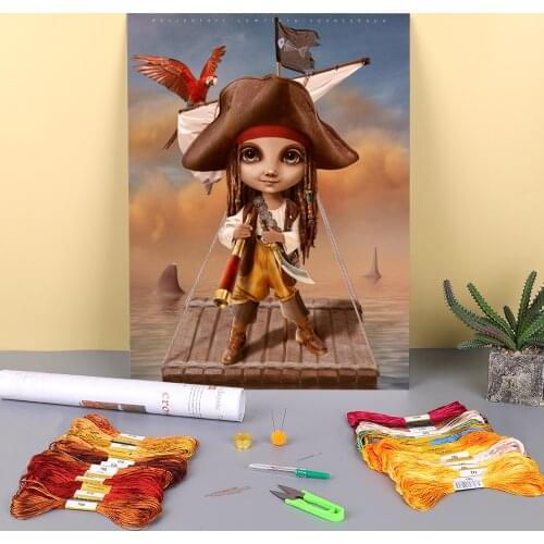 Woman Girl Printed Canvas 11CT Cross Stitch Complete Kit Embroidery DMC Threads Painting Hobby Handmade Sewing Mulina Package