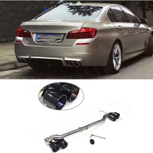 Car Exhaust Tip Stainless Steel Exhaust Pipe Carbon Fiber Tip Fit for BMW 5 Series f10 f18 520 523 528 530 M Sport M tech