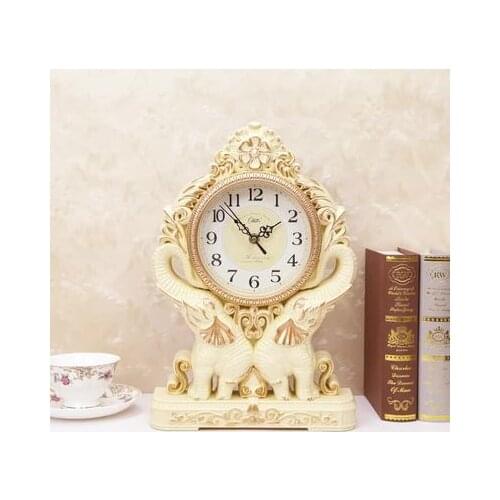 Desktop Silence Retro Night Desk Plastic Clock Office Table Alarm Decoration Mute Pendulum Bedroom Vintage Clock LY454