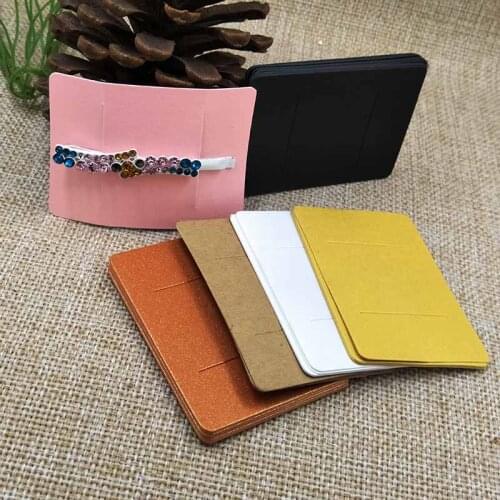 2017NEW Wholesale Free Shipping Hair Clip Card 1lot=100+100 OPP Bags 5x7cm Paper Cardboard Mult Colours Hair Band Card