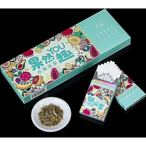 New Peach Blueberry Cherry Apple Herbal Tea Smoke Healthy Cigarettes No Nicotine Tobacco Fruit Tea