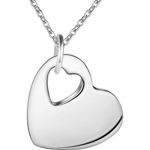 Wholesale Charm Silver Color Pendants For Women Jewelry Necklace Lady Fashion Jewelry Pendant Heart In Heart AN241/ayxajqea
