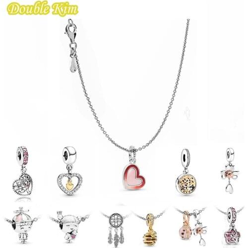 Charms Necklace Alloy Metal Hot Air Balloon Boy Girl Fashion Charm Brand Beaded Necklaces for Woman Wife Mothers Day Gift