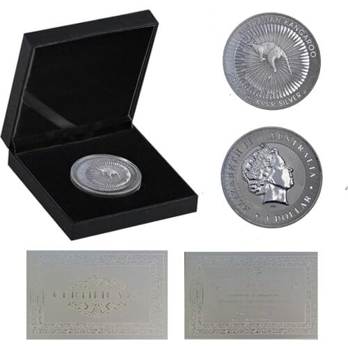 2016 1OZ Australia Kangaroo Pattern Commemorative Elizabeth II Collection Silver Coins W/ Luxury Box