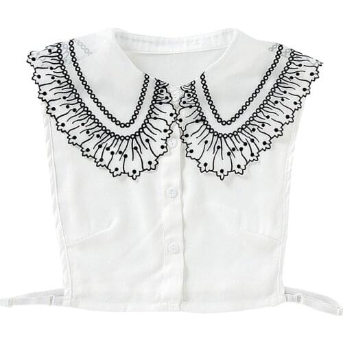 Shirt False Collars Black Fake Stand Unisex Fake False Lapel Half Shirt Style Blouse Womens Accessories Neck Decor Cotton Black