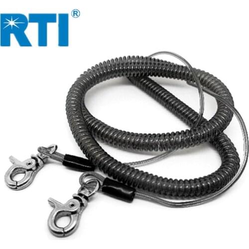 RTI 1.3m/2m/3m/5m10m Fishing Lanyard Stainless Steel Wire Fishing Tools Elastics Tether Retention Rope Pesca Fishing Accessories