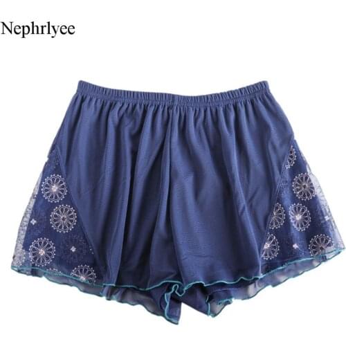 2021 New Arrival Japan Style Shorts Summer Sexy Safety Short Pants Women Elastic Waist Embroidery Floral Shorts Outdoor SHT186