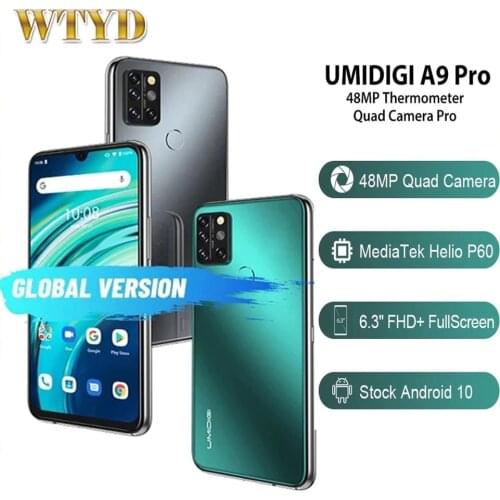 UMIDIGI A9 Pro 48MP Quad Camera Global Version 4G Mobile Phone 6.3'' 4GB/6GB RAM 64GB/128GB ROM Octa Core Face ID Smartphone