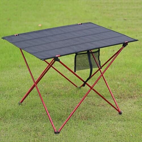 Ultralight Portable Folding Desk Aluminum Alloy outdoor Table for fishing picnic BBQ large size red gray desk