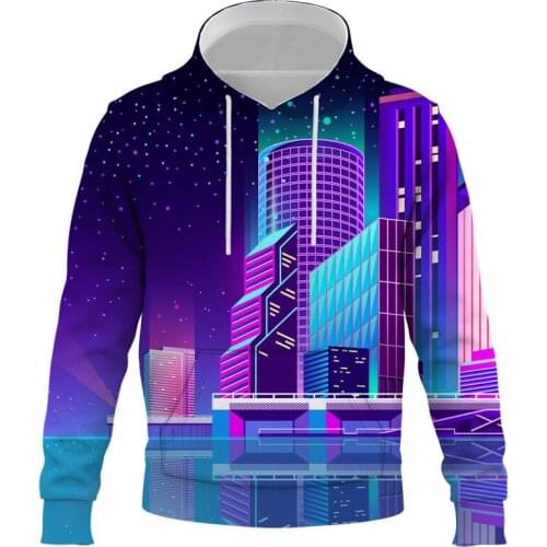 3D Hoodies Spring Autumn Men Night view 3D Print Man / woman 2021 New Sweatshirt Streetwear Pullovers Top Plus Size Men clothing